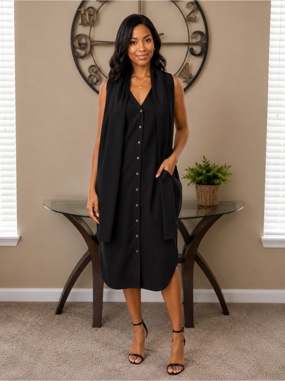 Lafayette 148 New York Chic Black Sleeveless Dress Size S NWT
